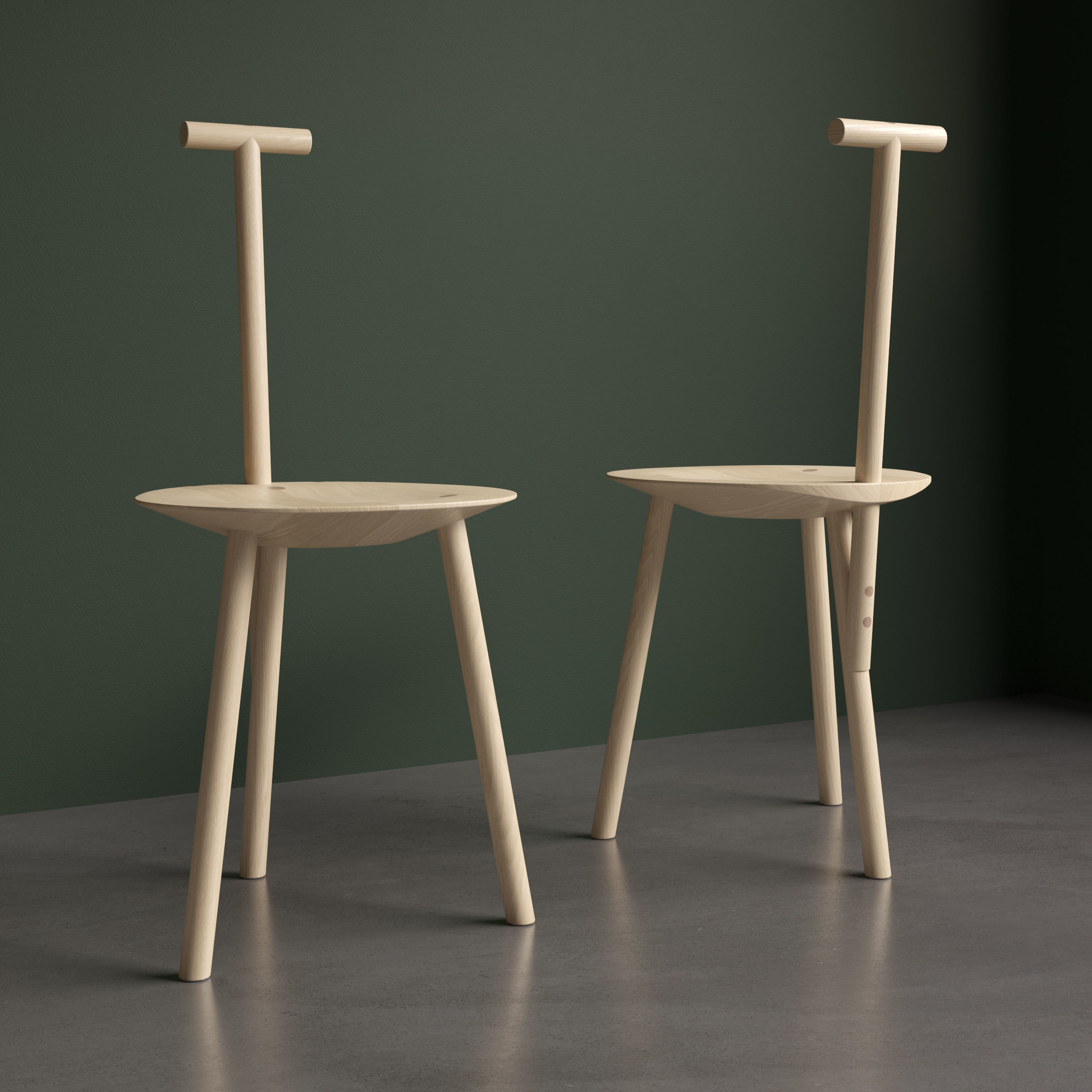 Spade chair - Faye Toogood - PLEASE WAIT to be SEATED 3D model_2