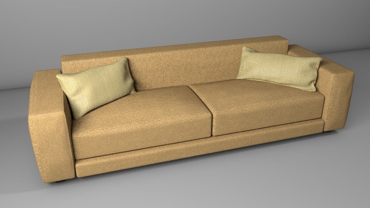 Soft sofa 3D model_2