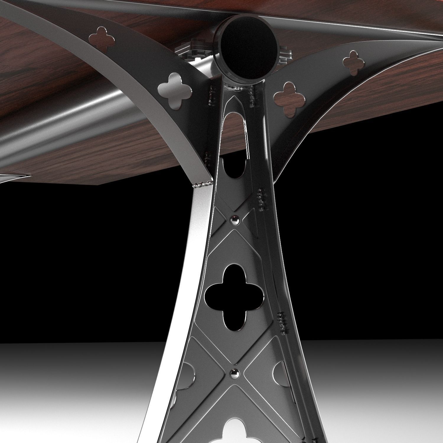 Quatre dining table in the industrial style 3D model_2