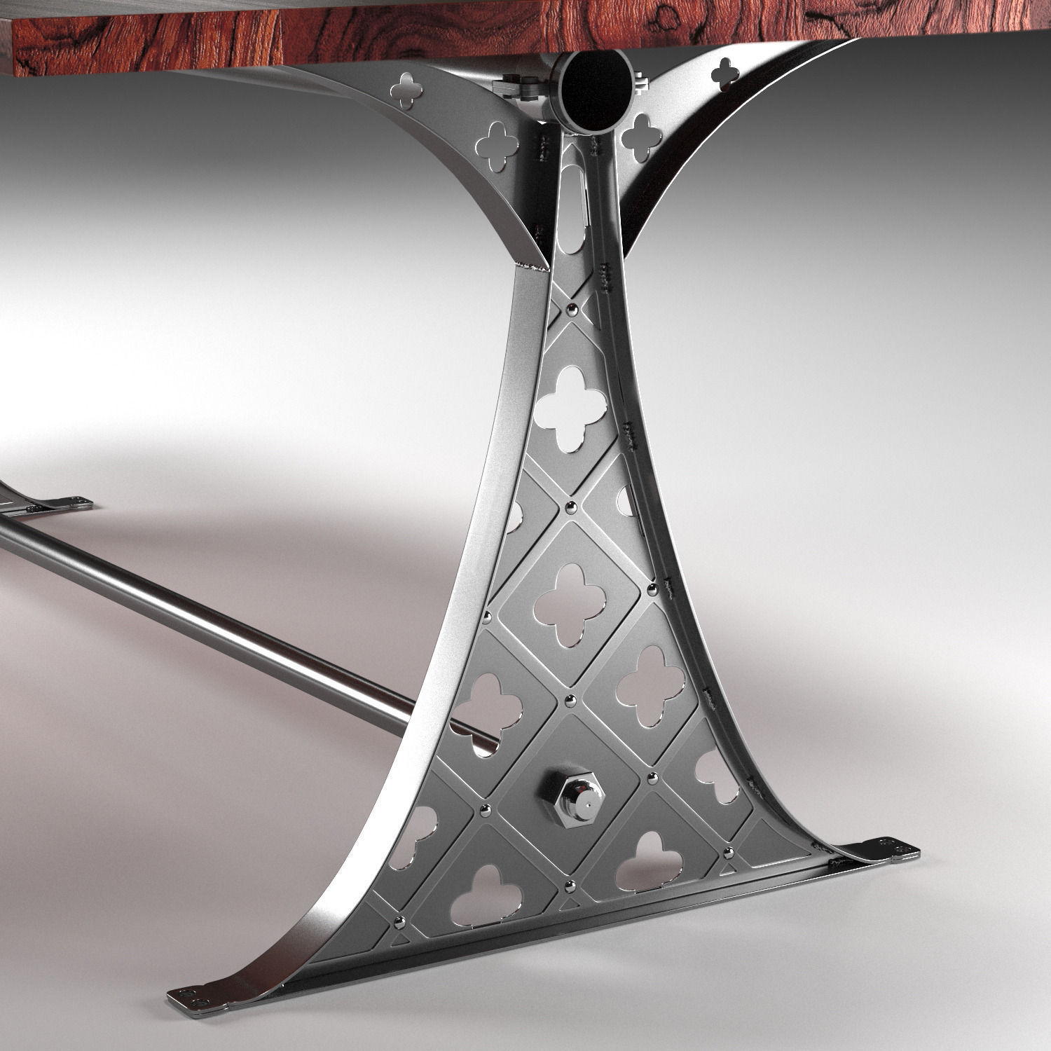 Quatre dining table in the industrial style 3D model_4