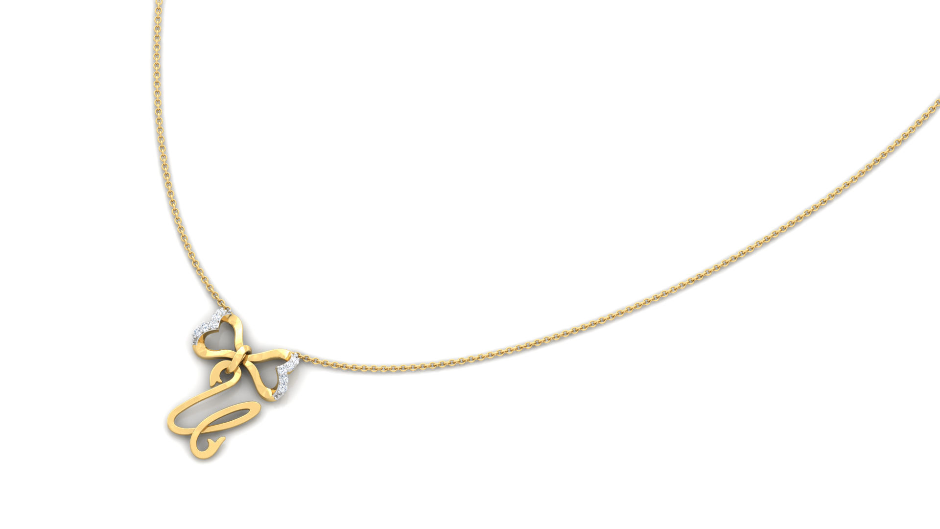 Alphabet U Pendant 3D print model_16