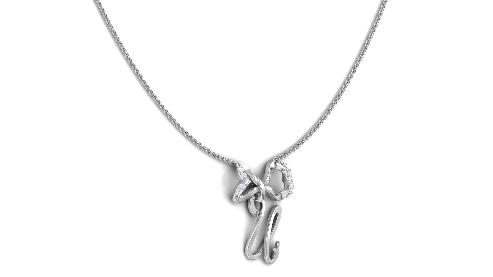 Alphabet U Pendant 3D print model_14