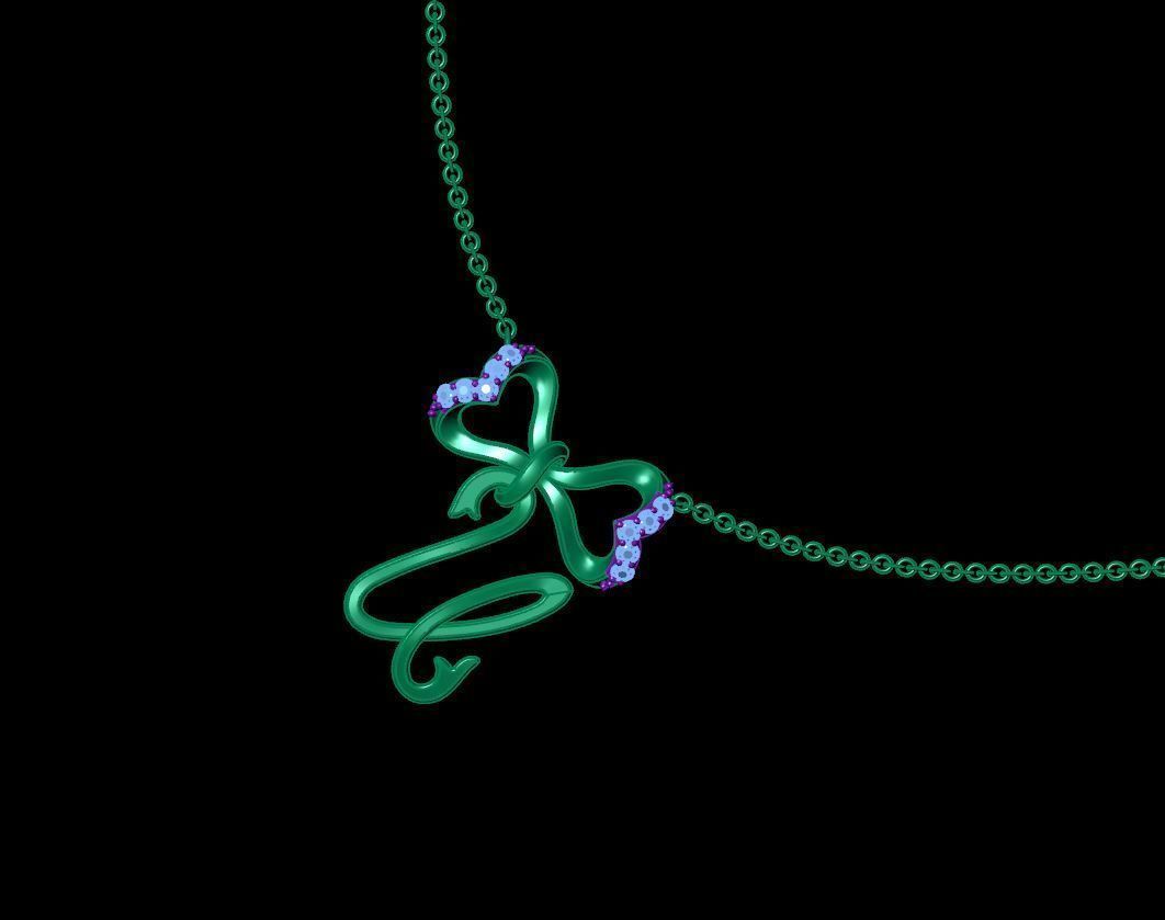 Alphabet U Pendant 3D print model_12