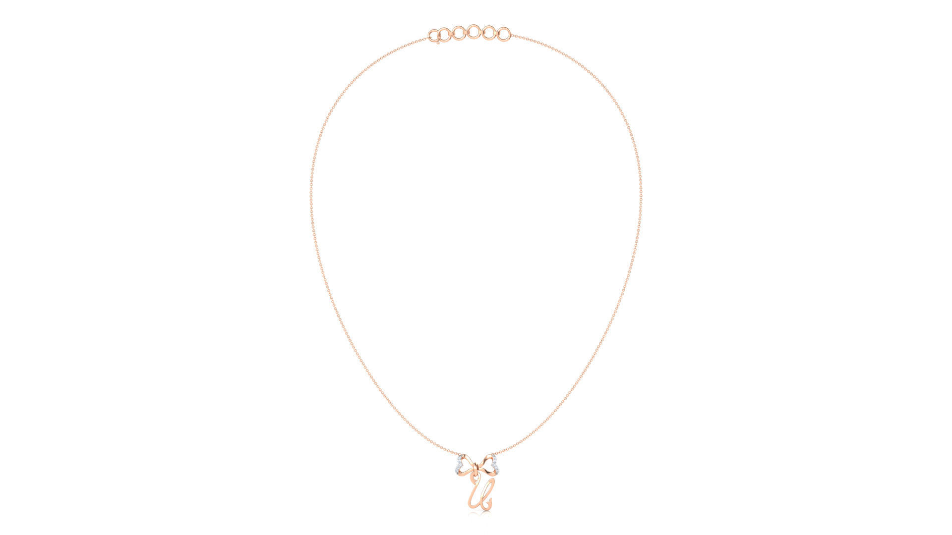 Alphabet U Pendant 3D print model_21