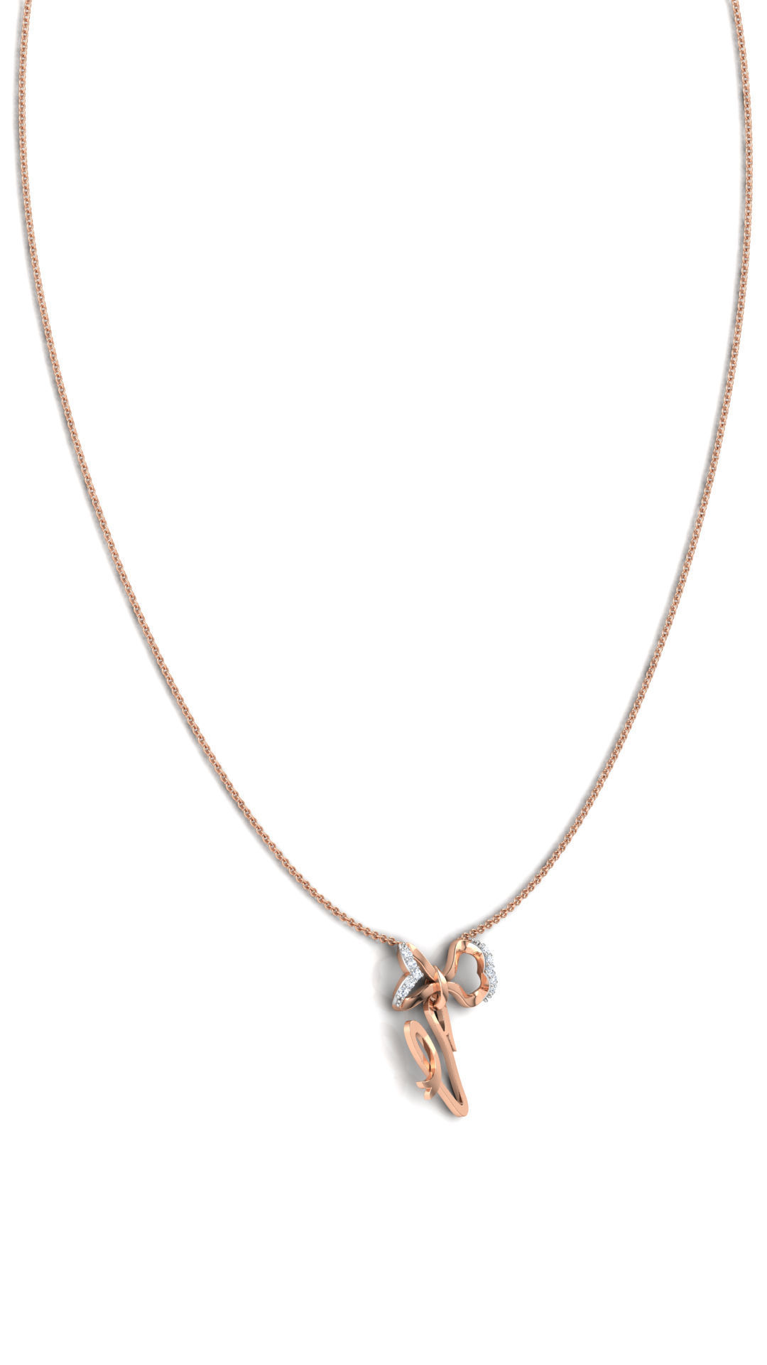 Alphabet V Pendant 3D print model_14