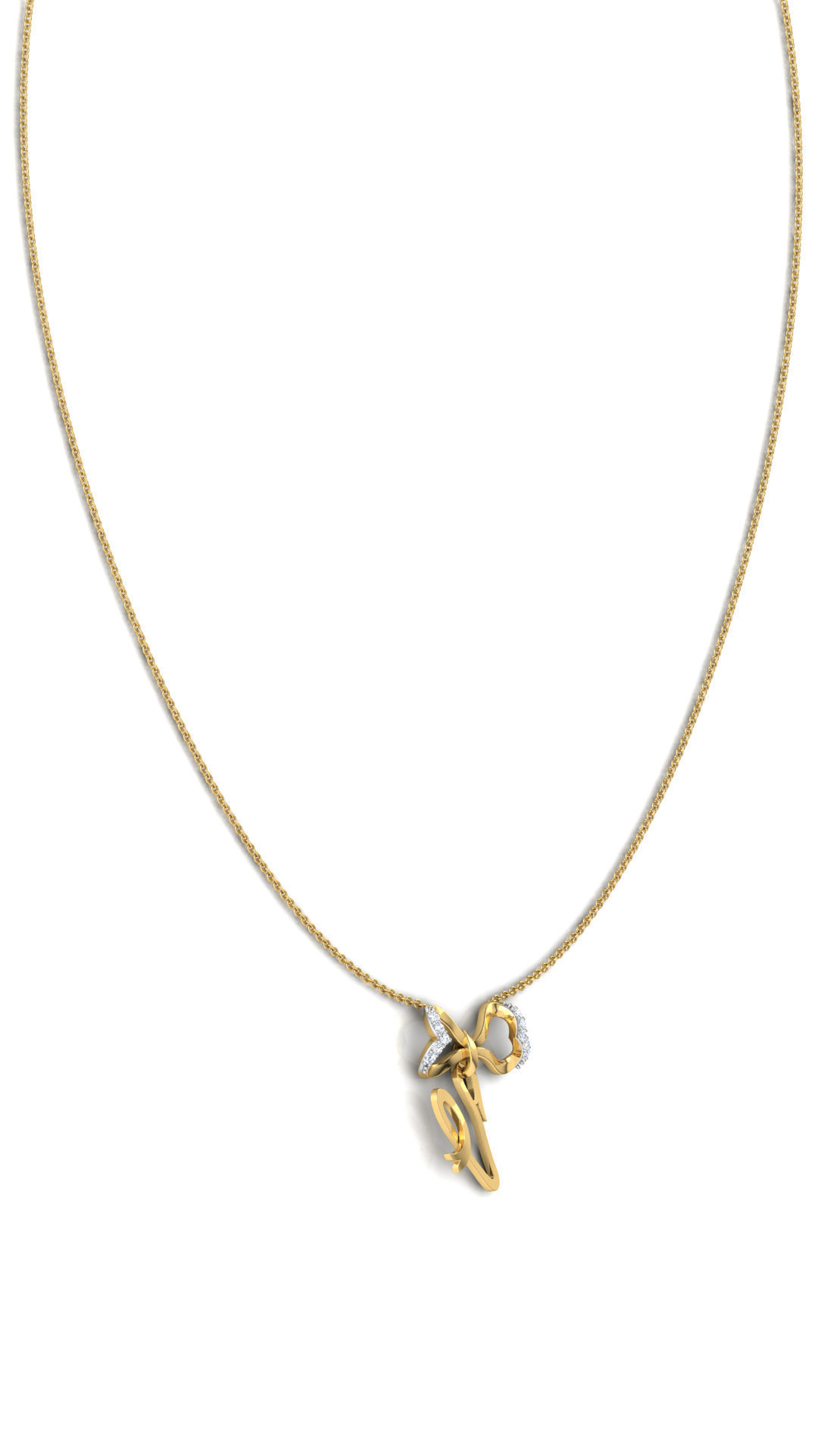 Alphabet V Pendant 3D print model_12