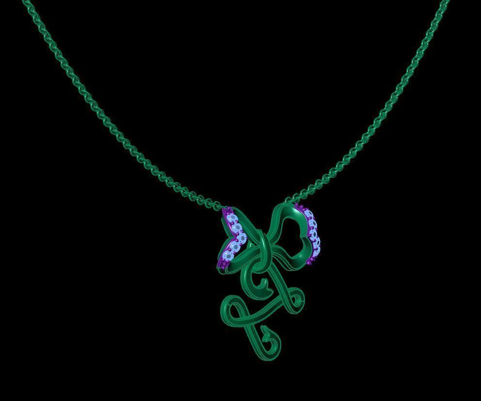 Alphabet Z Pendant 3D print model_11