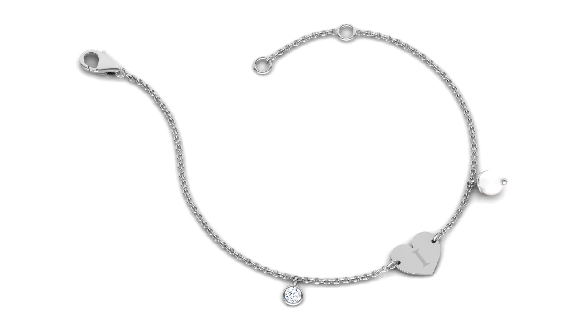 Alphabet I Bracelet  3D print model_16