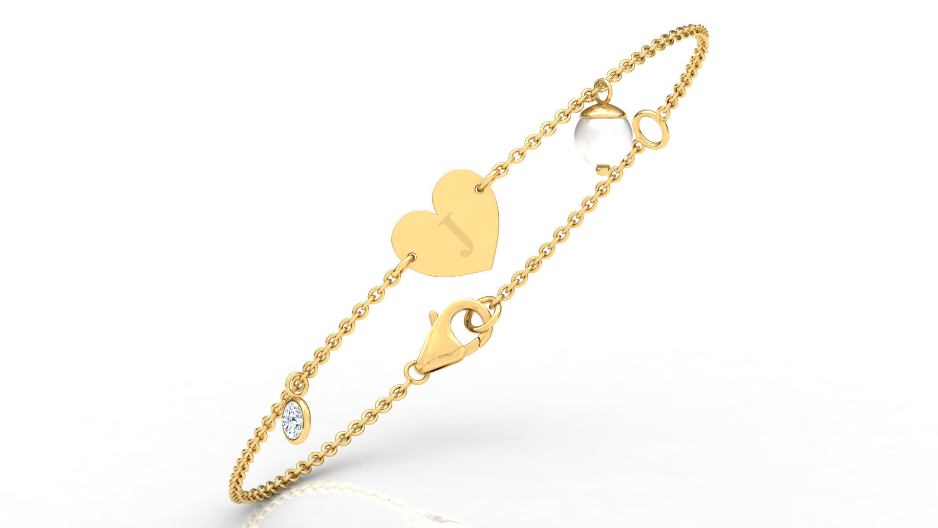 Alphabet J Bracelet 3D print model_9