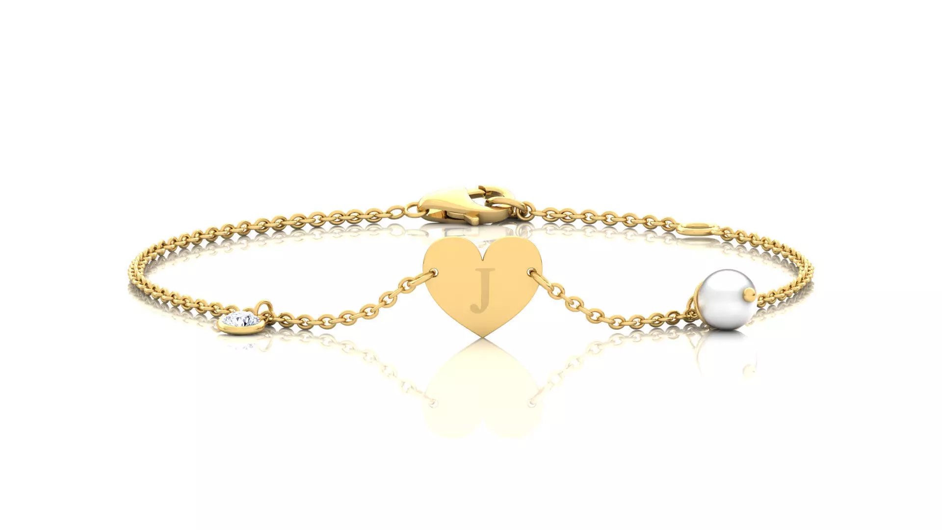 Alphabet J Bracelet 3D print model_0