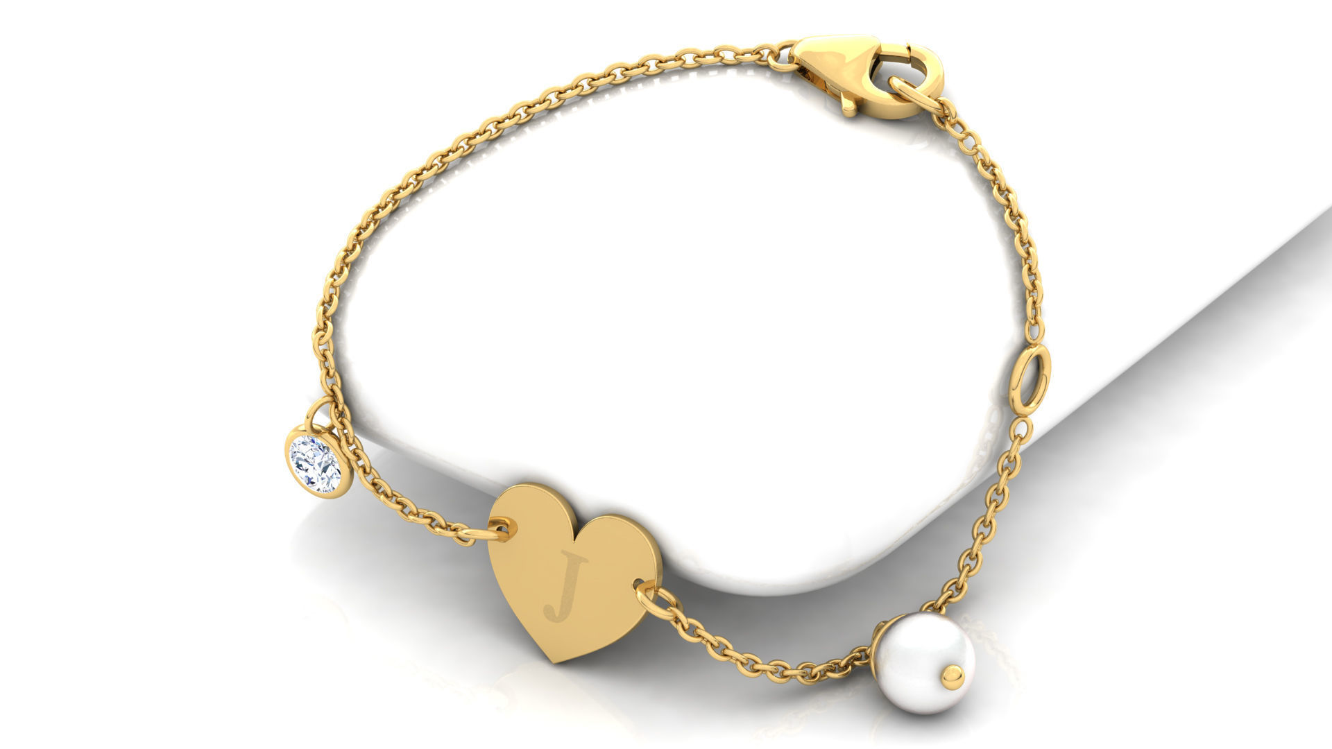 Alphabet J Bracelet 3D print model_12