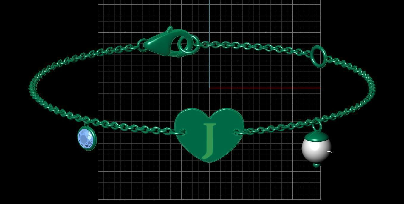 Alphabet J Bracelet 3D print model_6