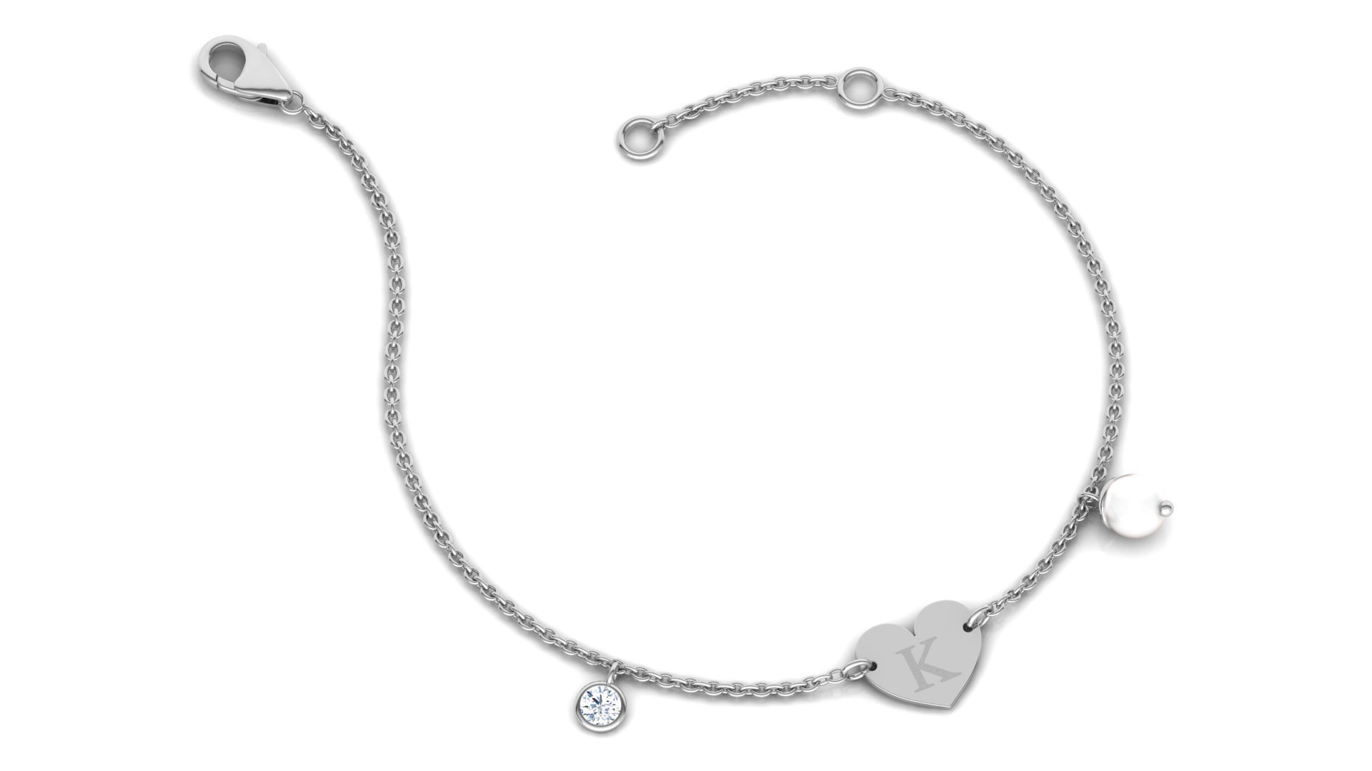 Alphabet K Bracelet 3D print model_16