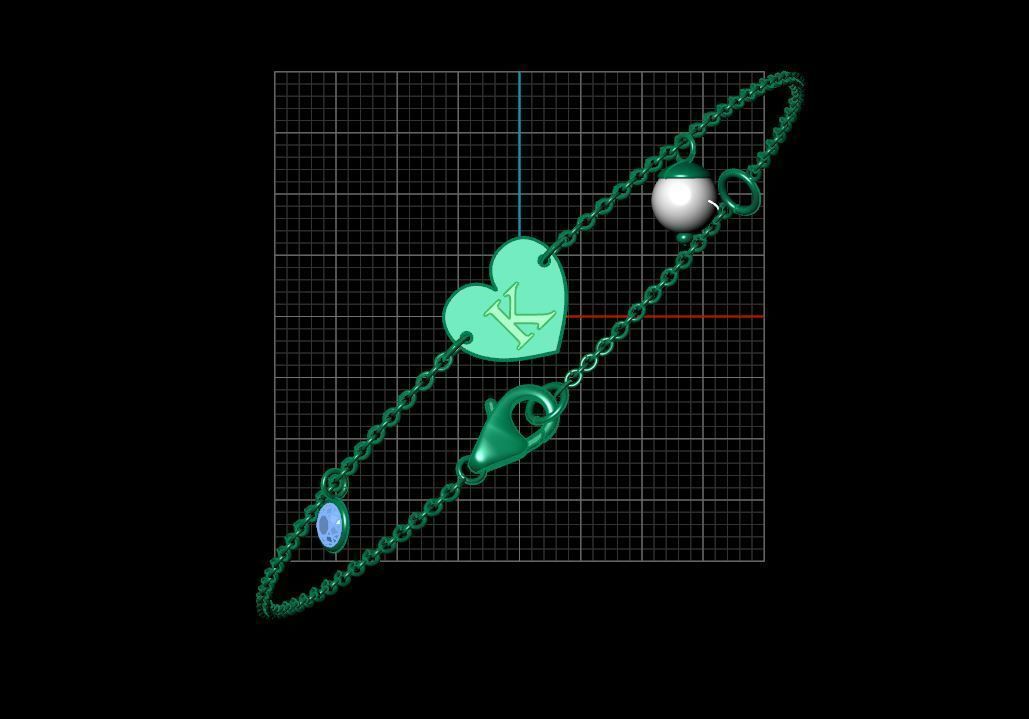 Alphabet K Bracelet 3D print model_8