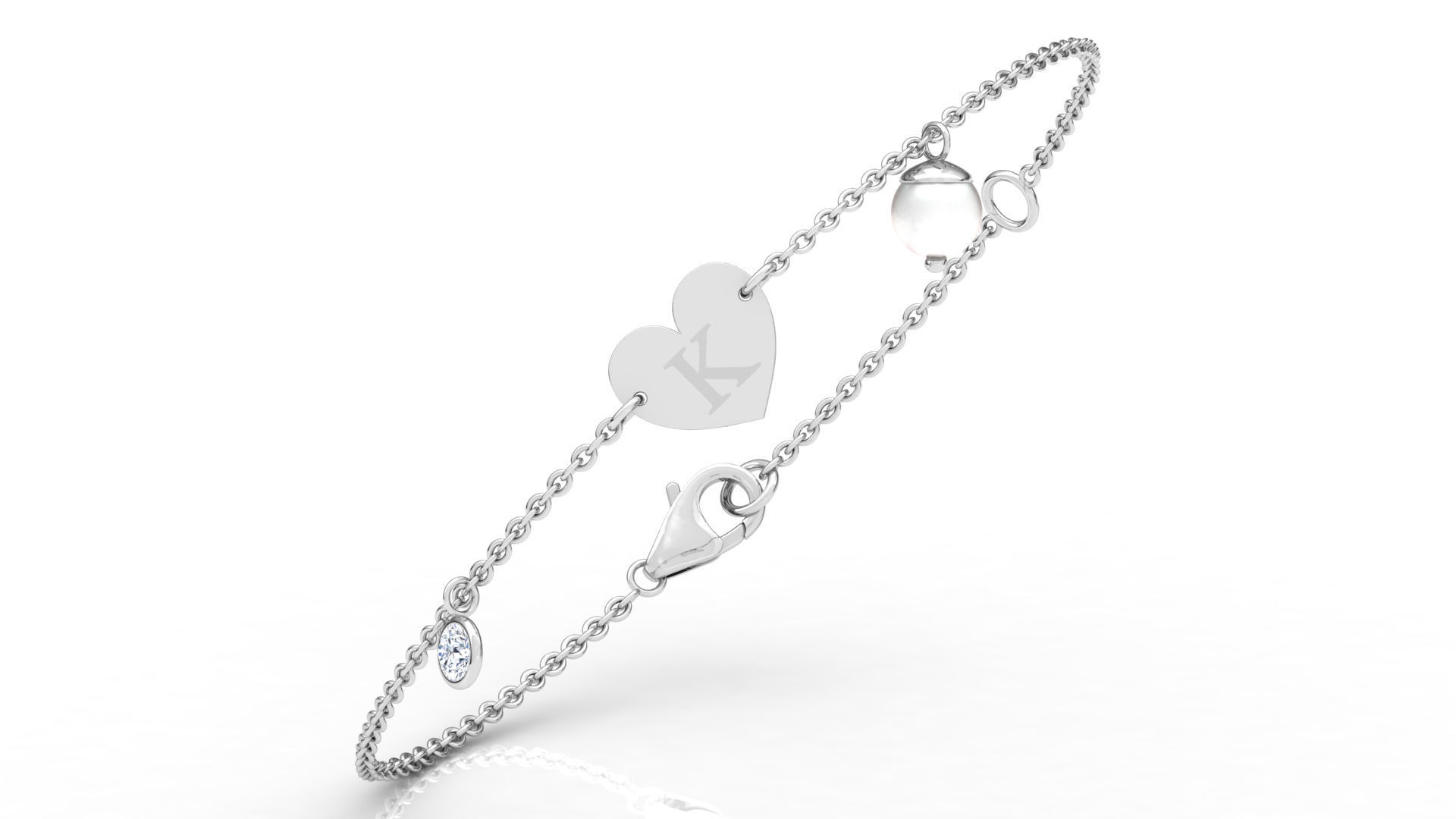 Alphabet K Bracelet 3D print model_10