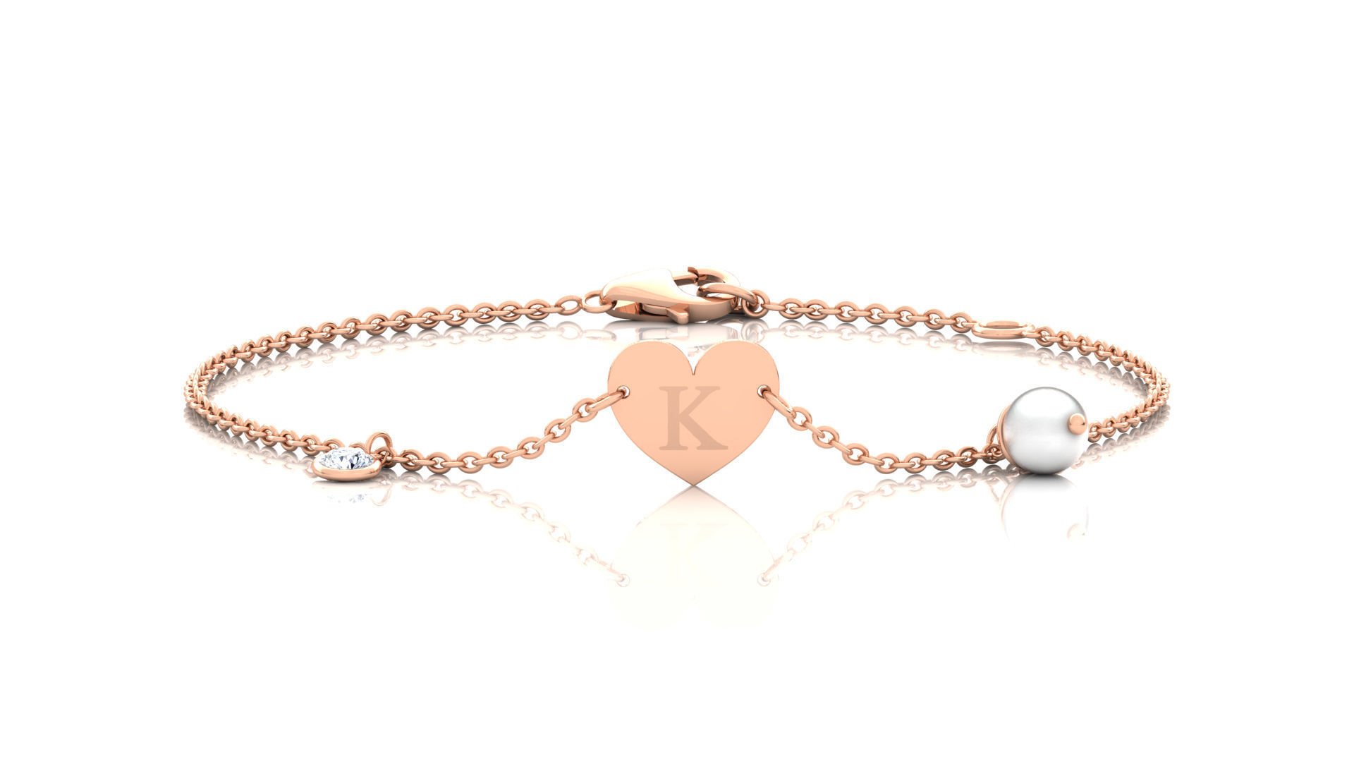 Alphabet K Bracelet 3D print model_2