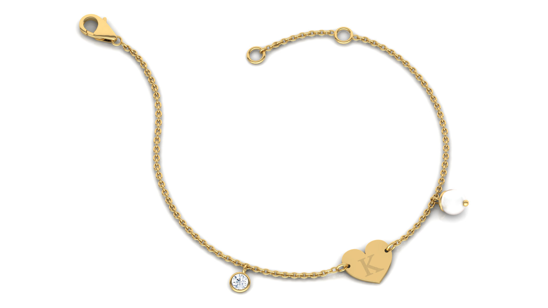 Alphabet K Bracelet 3D print model_15