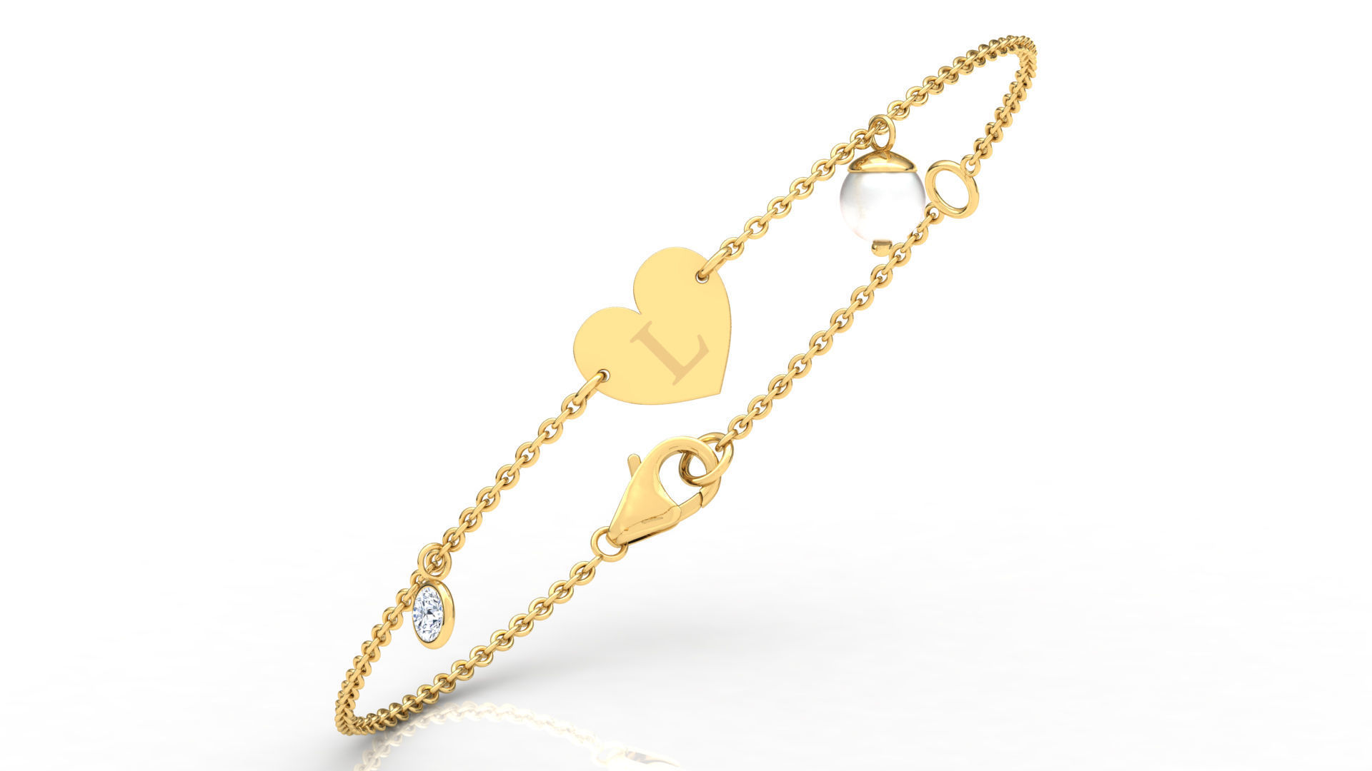 Alphabet L Bracelet  3D print model_9