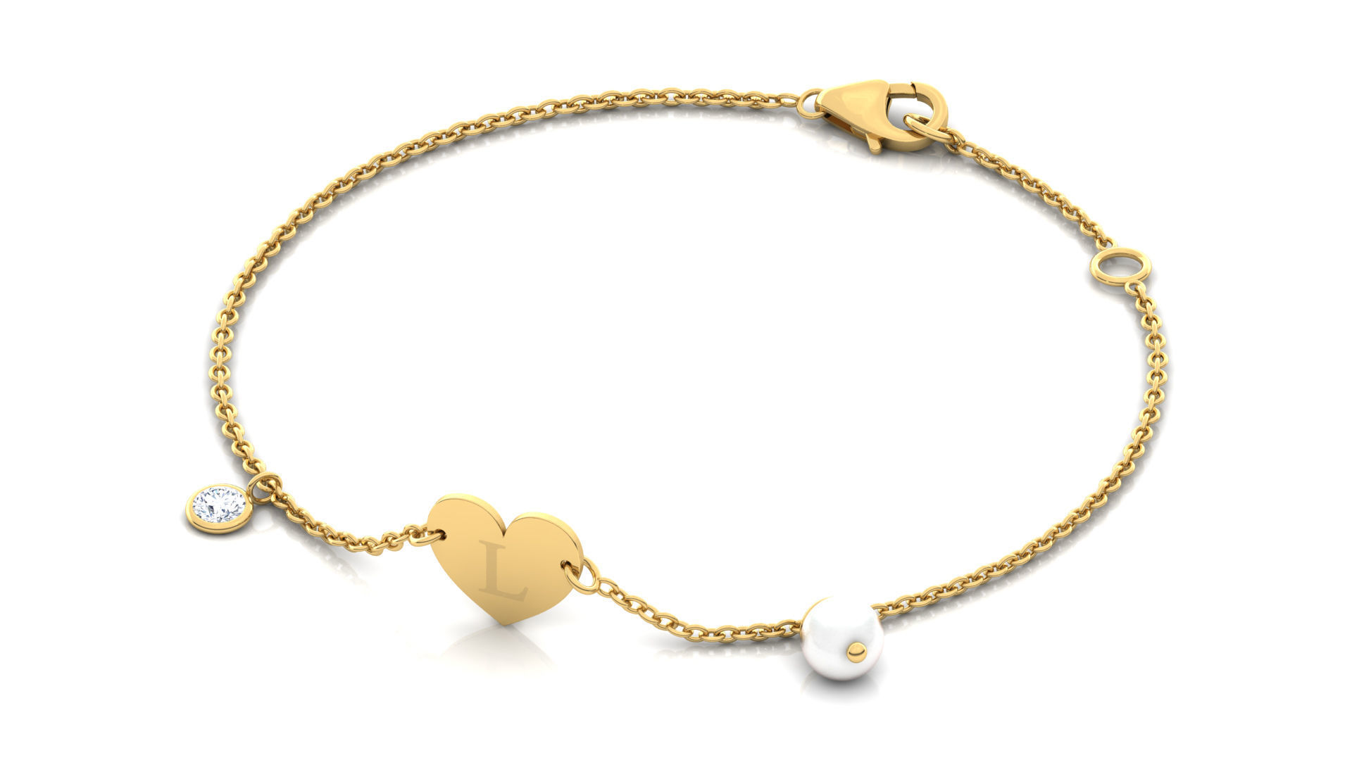 Alphabet L Bracelet  3D print model_3