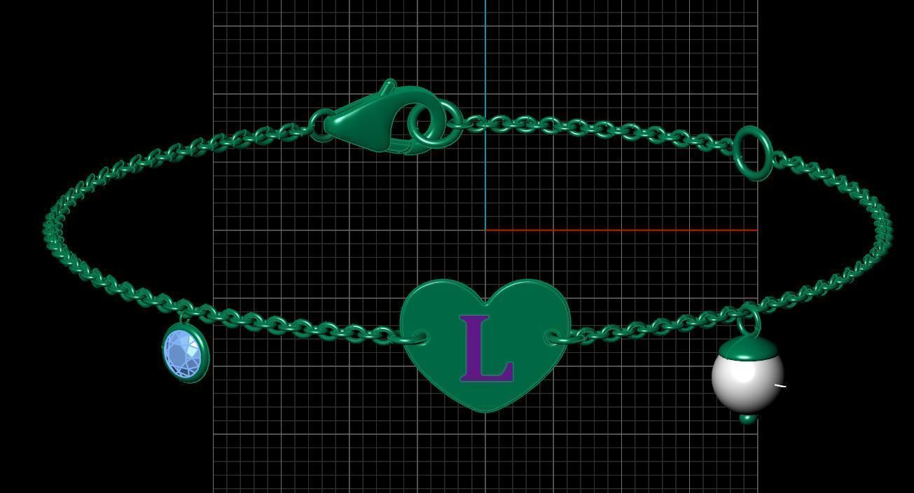 Alphabet L Bracelet  3D print model_6