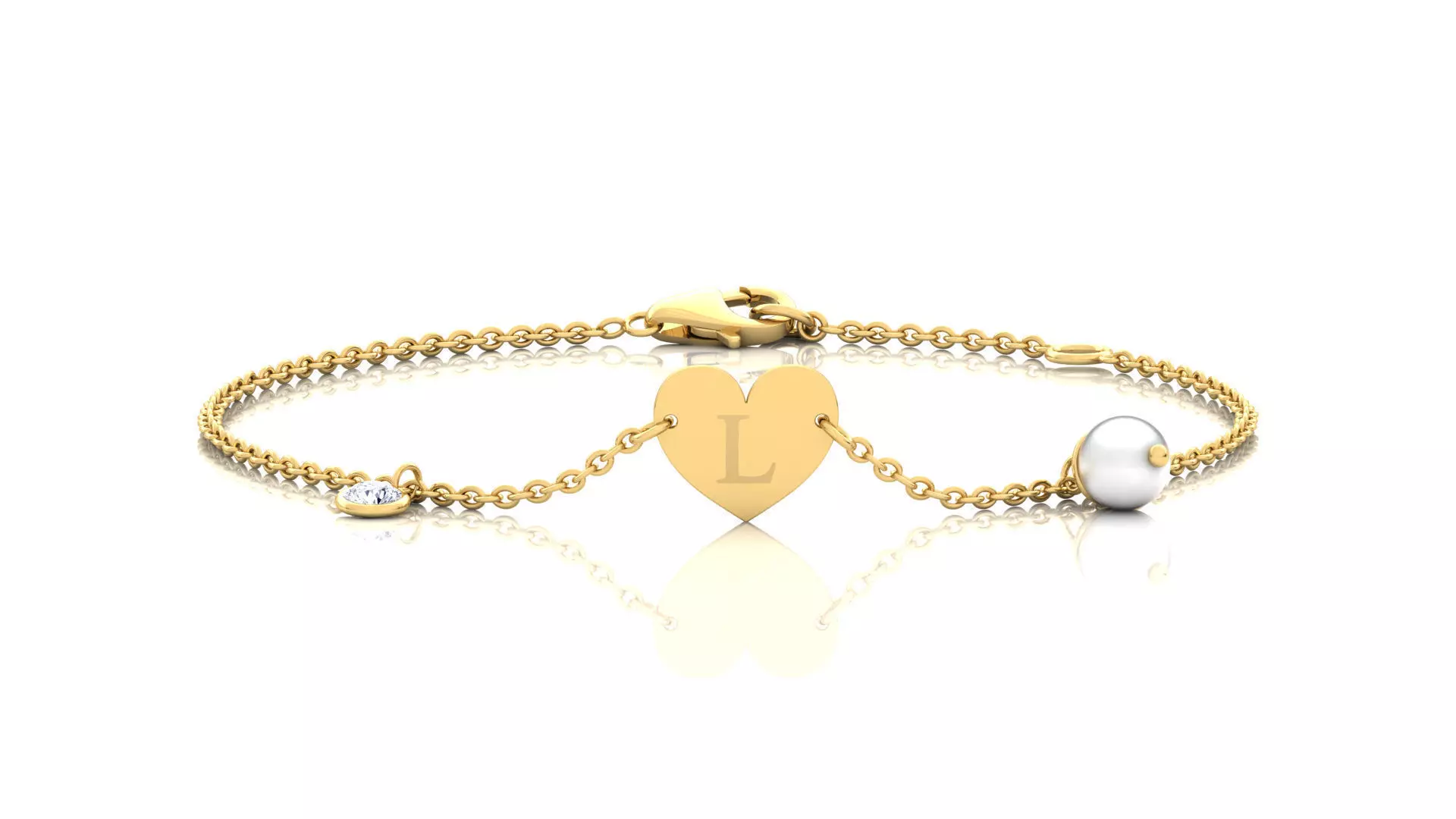 Alphabet L Bracelet  3D print model_0