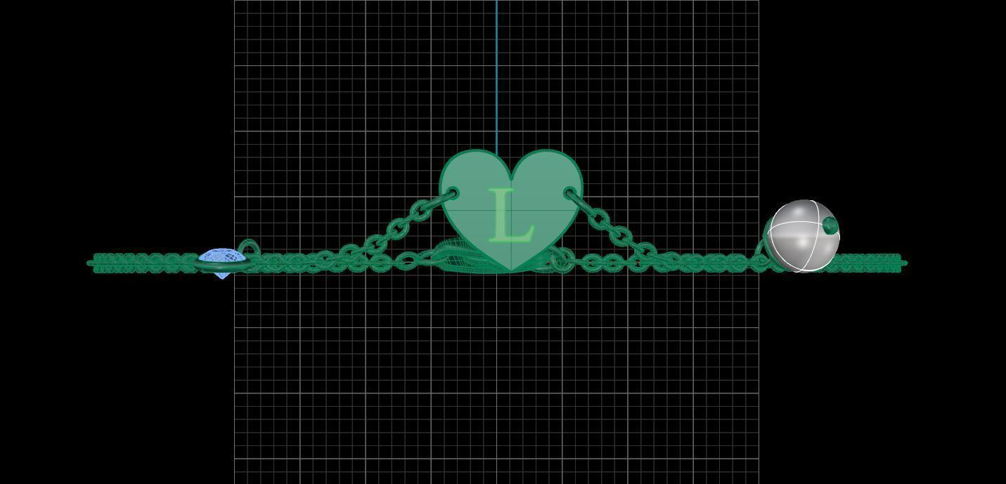 Alphabet L Bracelet  3D print model_7