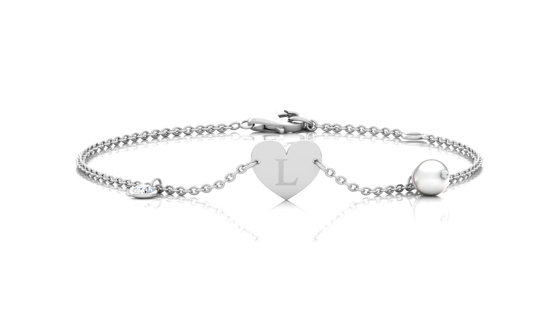 Alphabet L Bracelet  3D print model_1