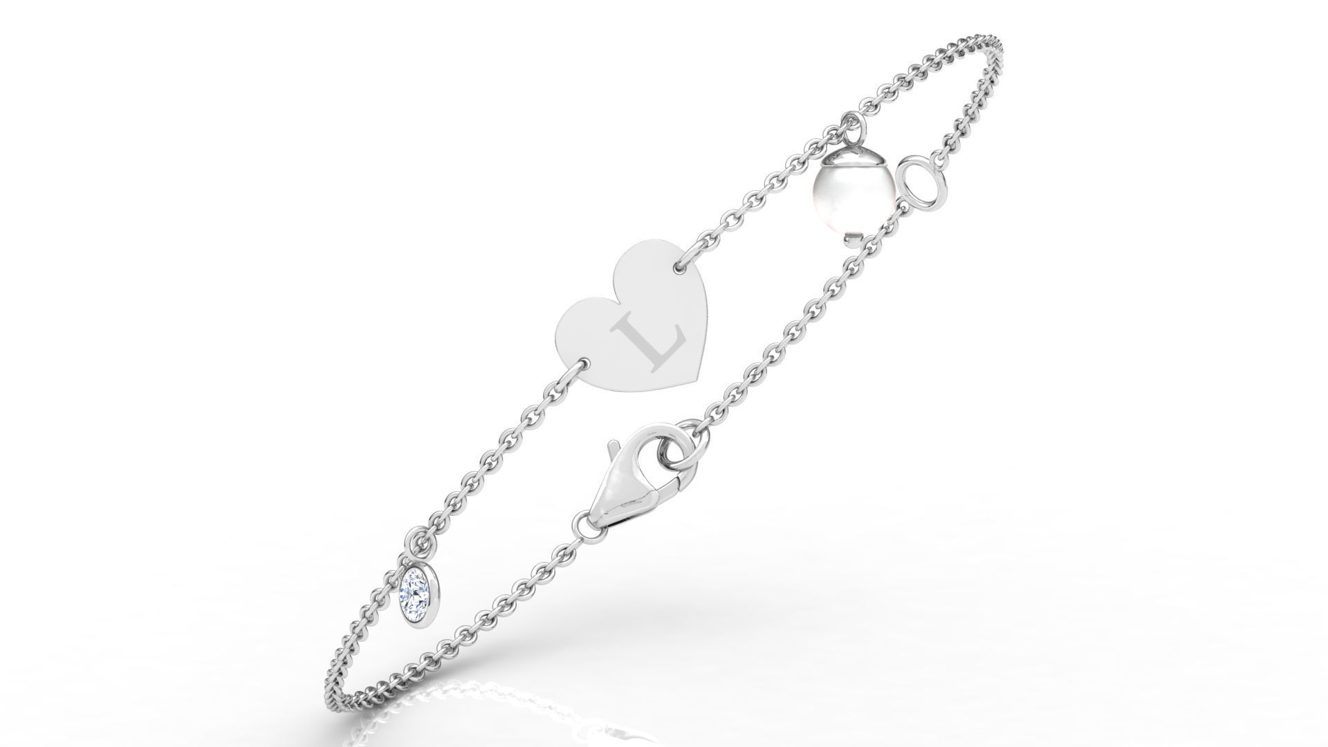 Alphabet L Bracelet  3D print model_10