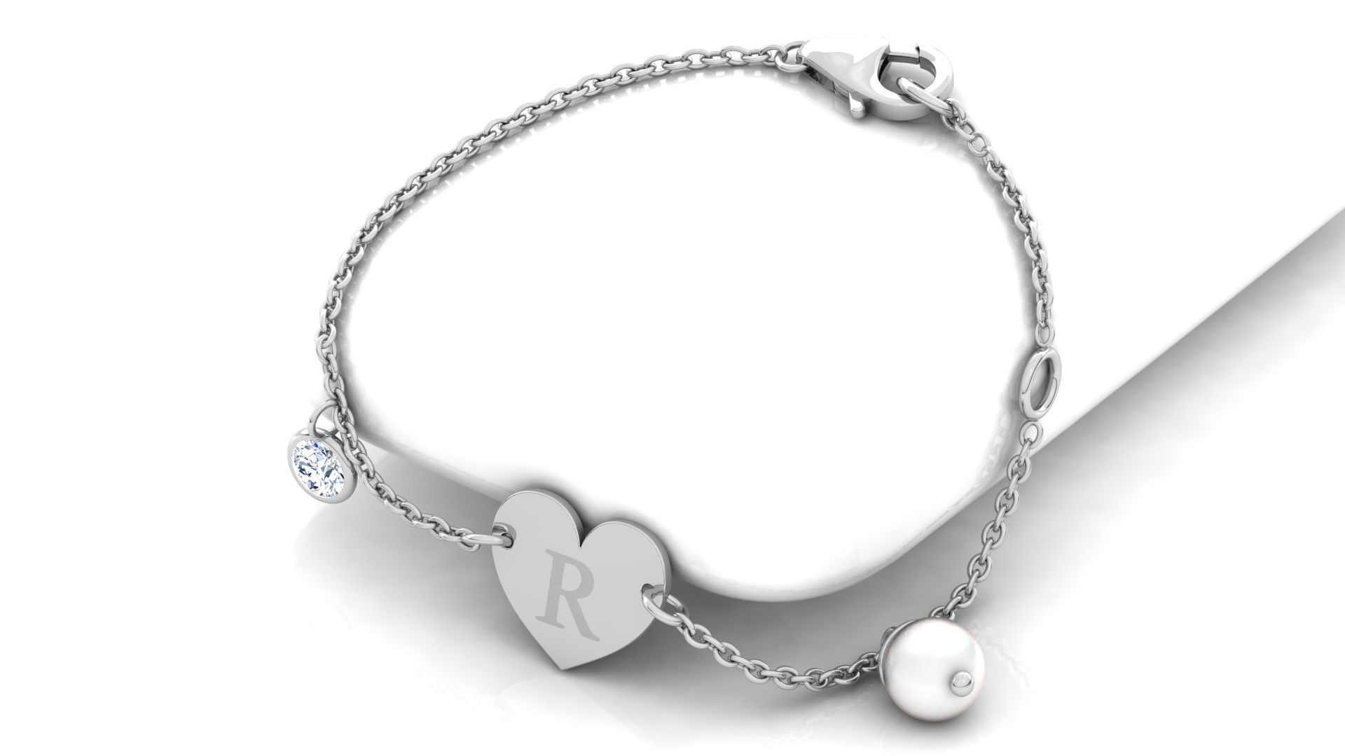 Alphabet R Bracelet  3D print model_13