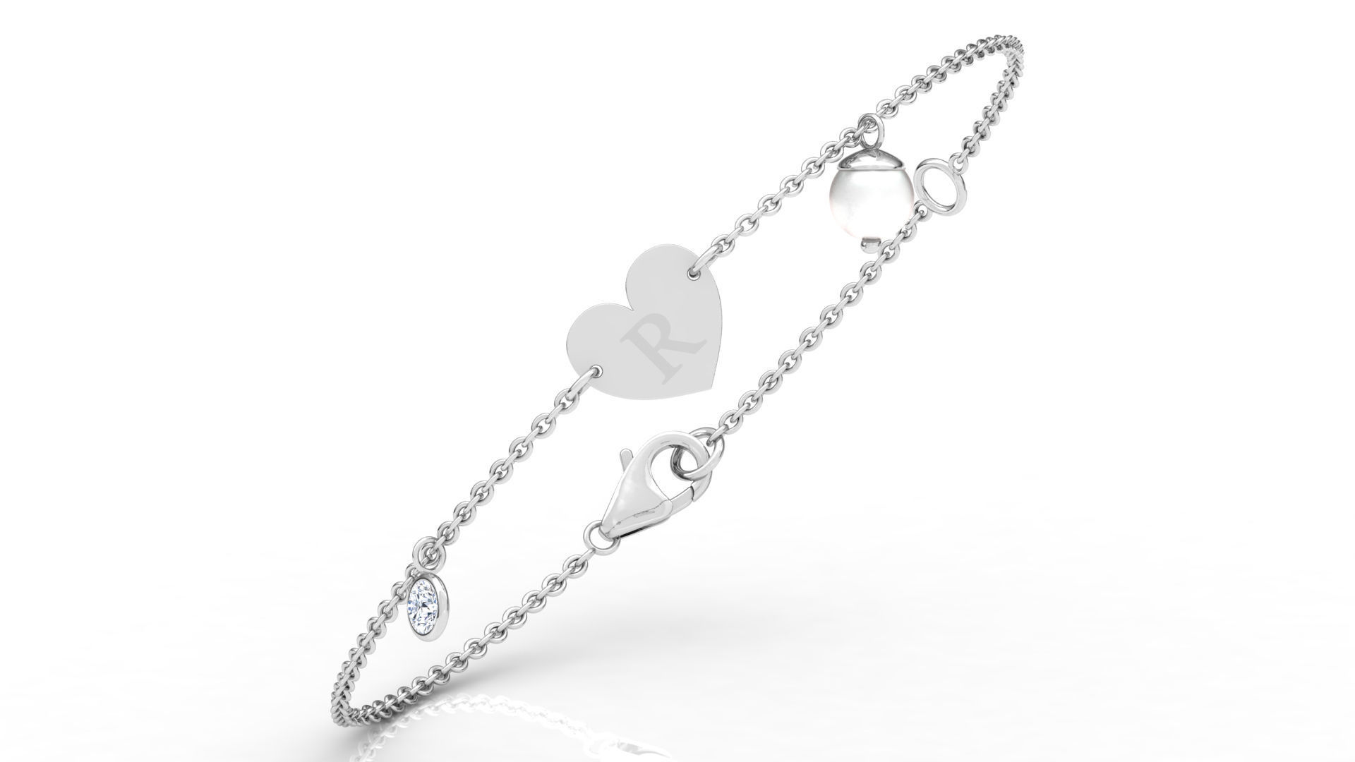 Alphabet R Bracelet  3D print model_10