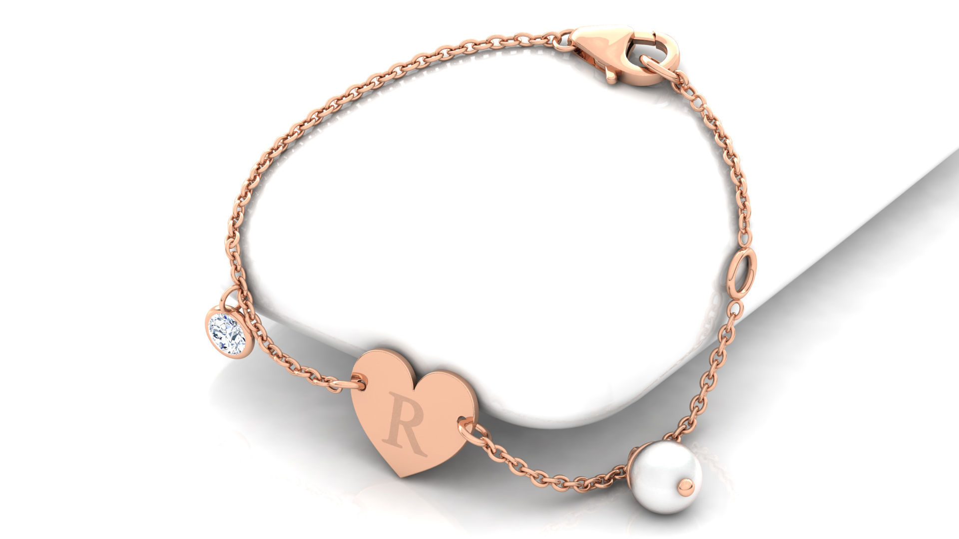 Alphabet R Bracelet  3D print model_14