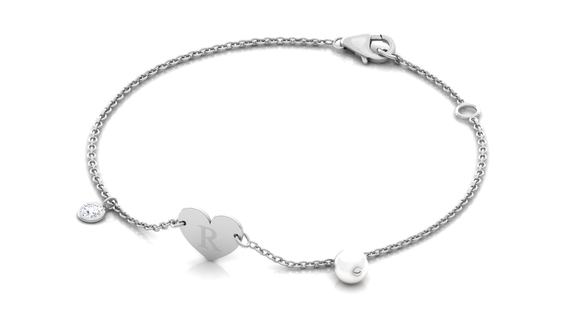 Alphabet R Bracelet  3D print model_4