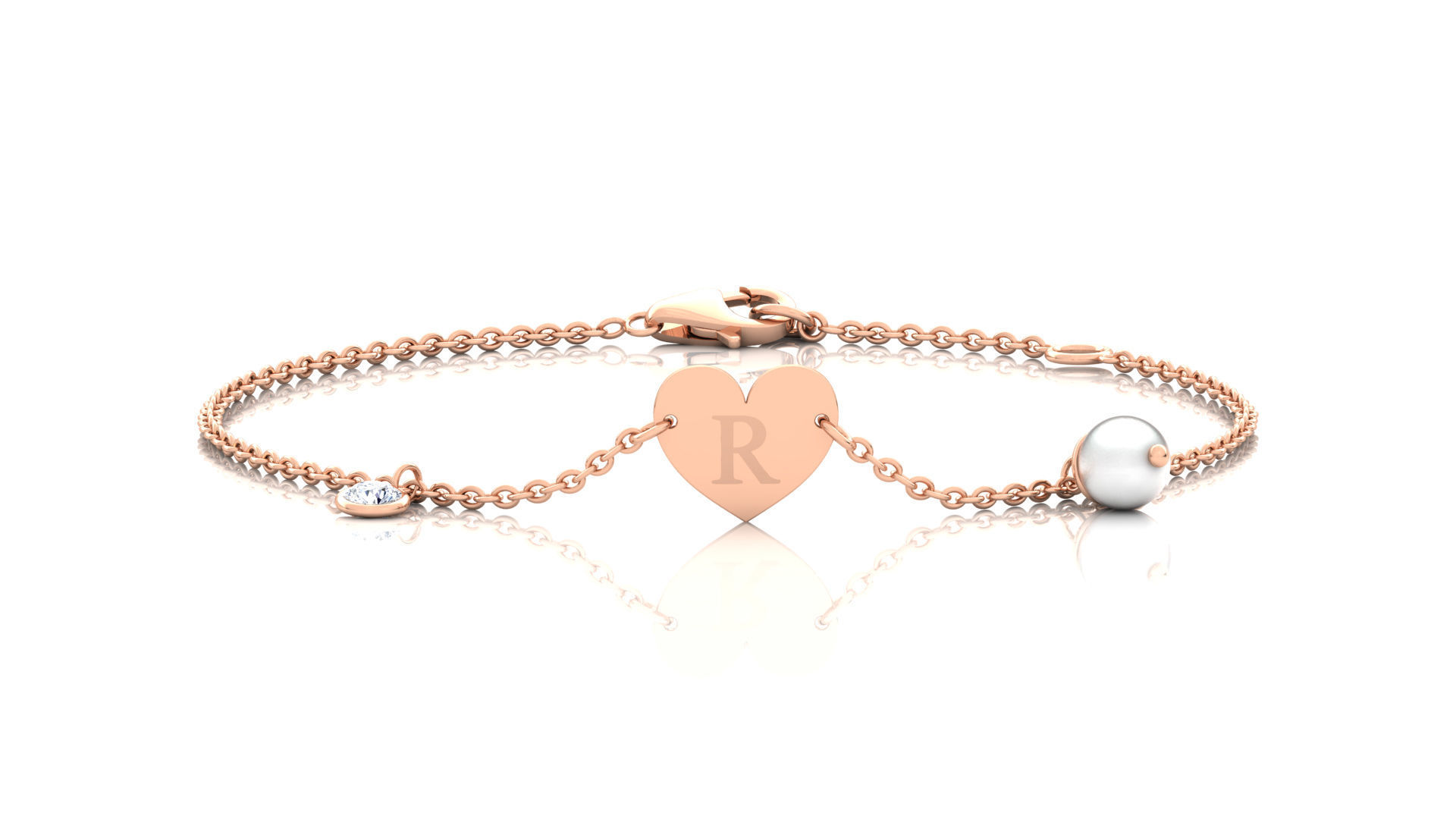 Alphabet R Bracelet  3D print model_2