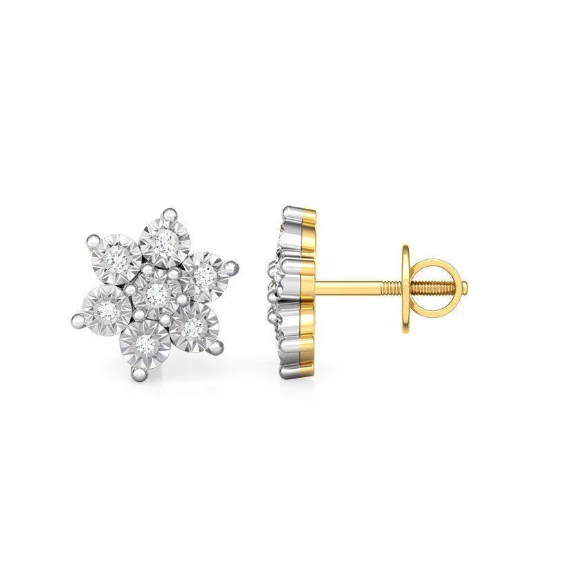 Bunch Plate Stud Earring 3D print model