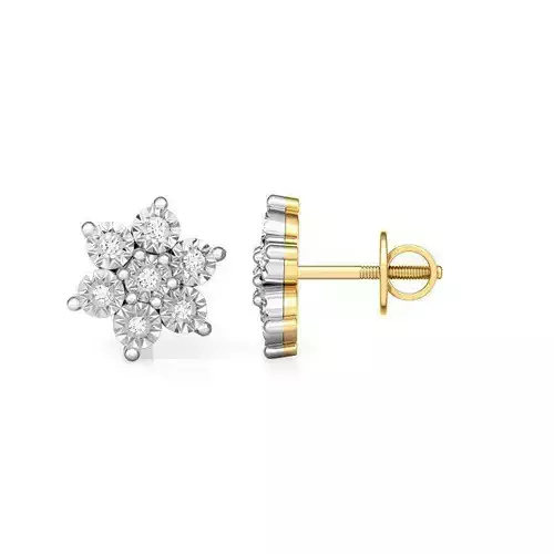 Bunch Plate Stud Earring 