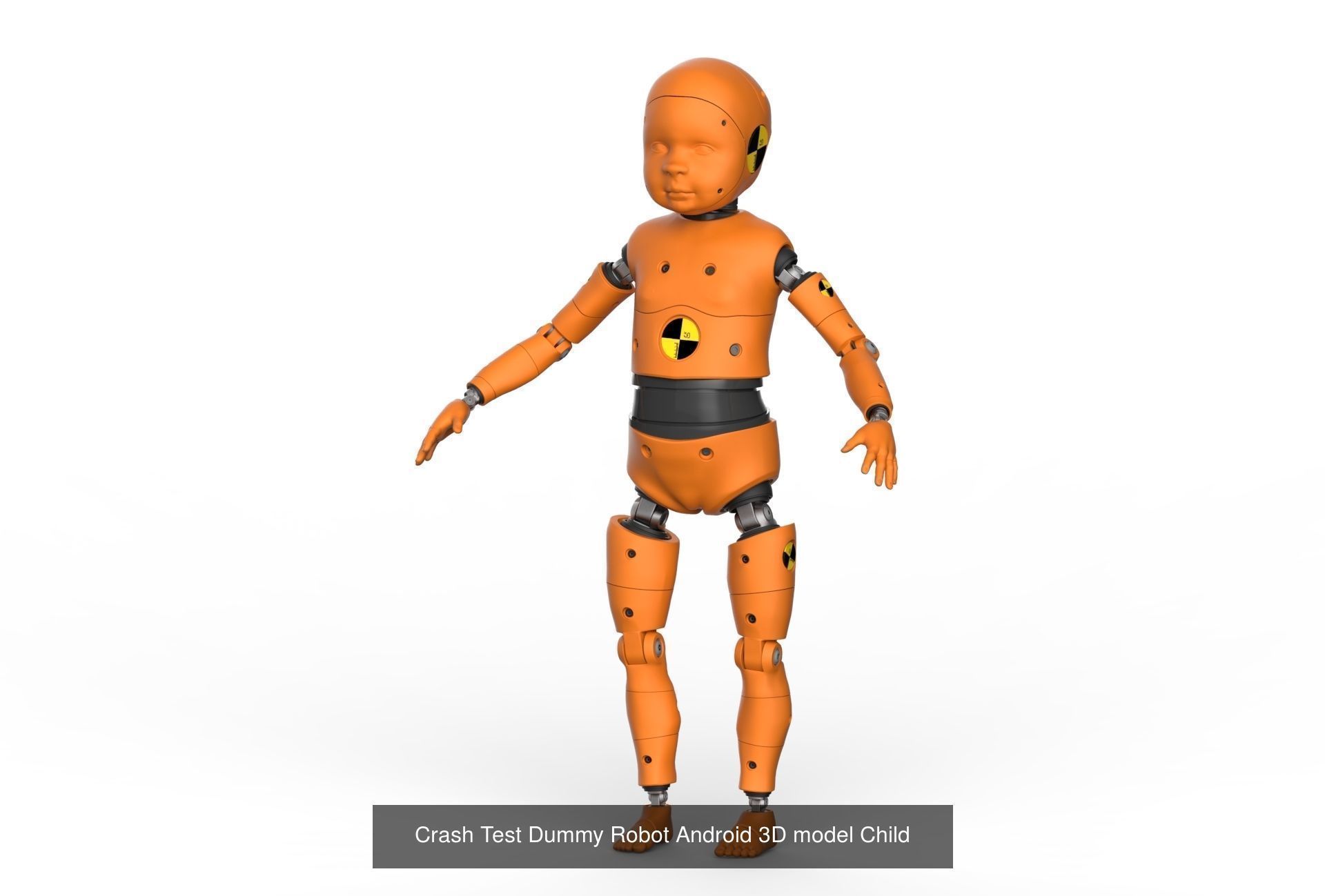 Robot Android family Crash Dummy Test 3D model 3D Model Collection_4