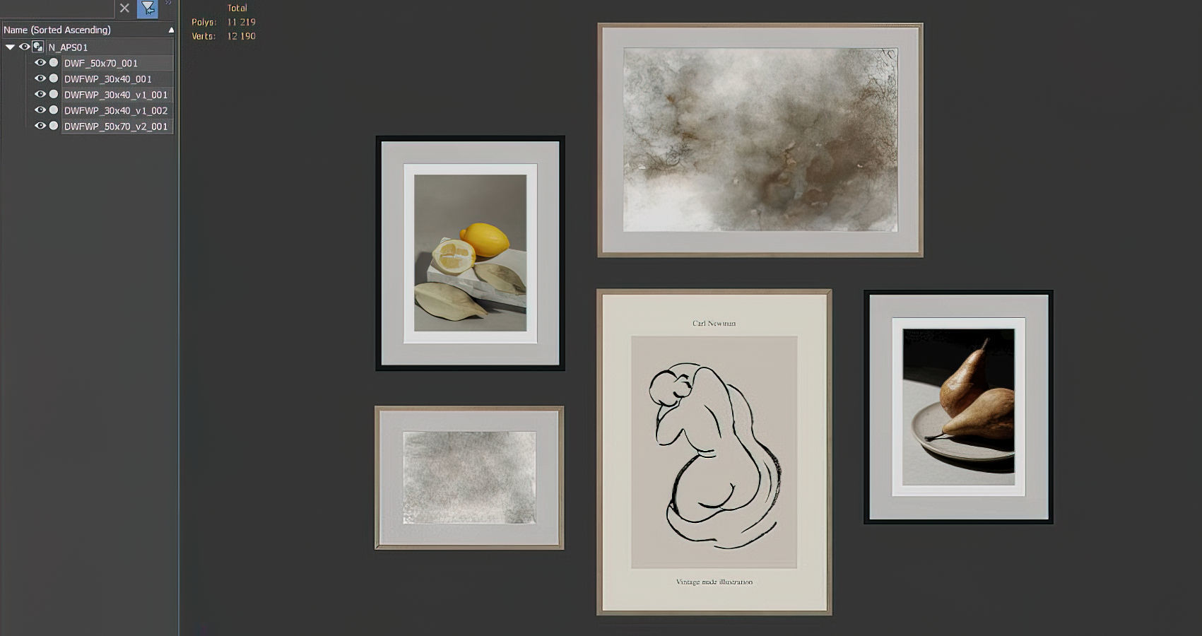 Posters for kitchen 3D model_11