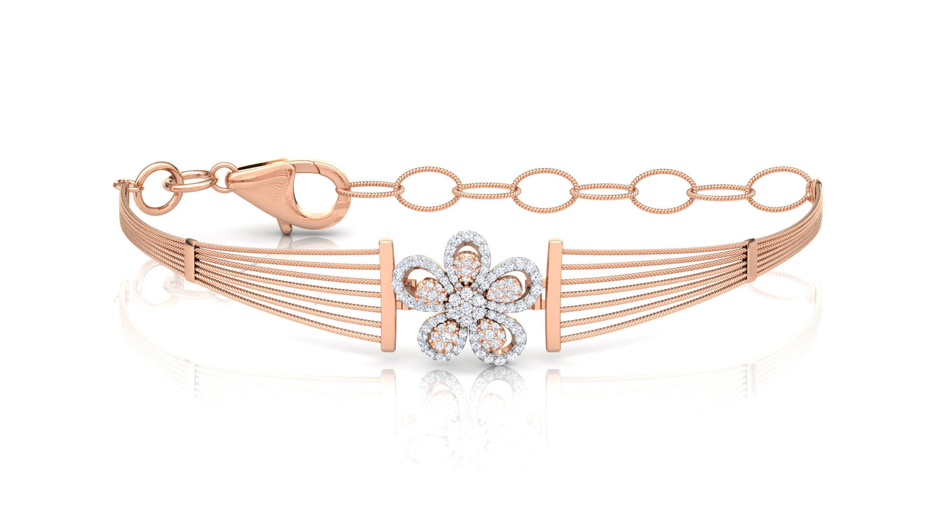 Floret Whirl Bracelet 3D print model_2