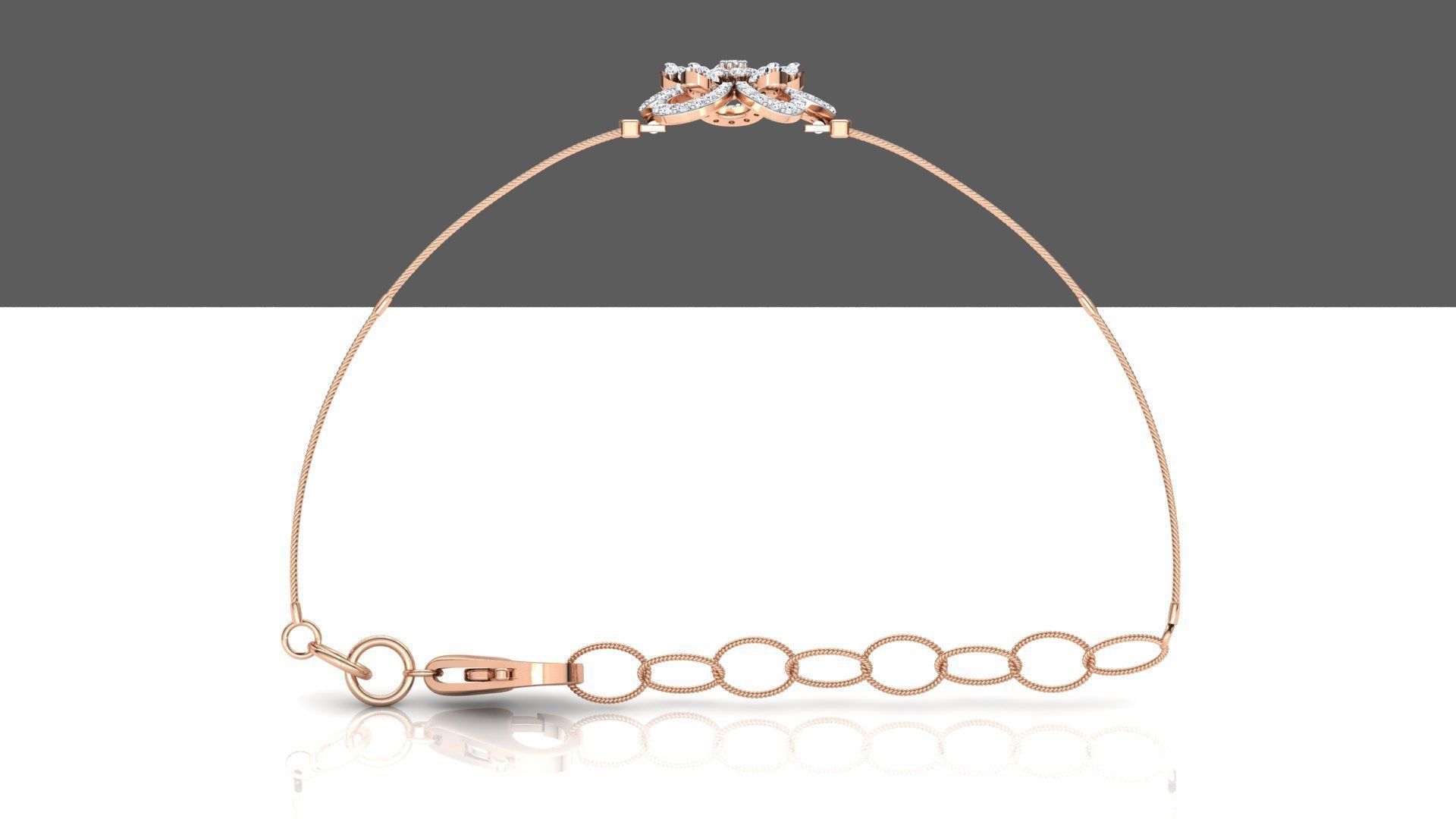 Floret Whirl Bracelet 3D print model_1