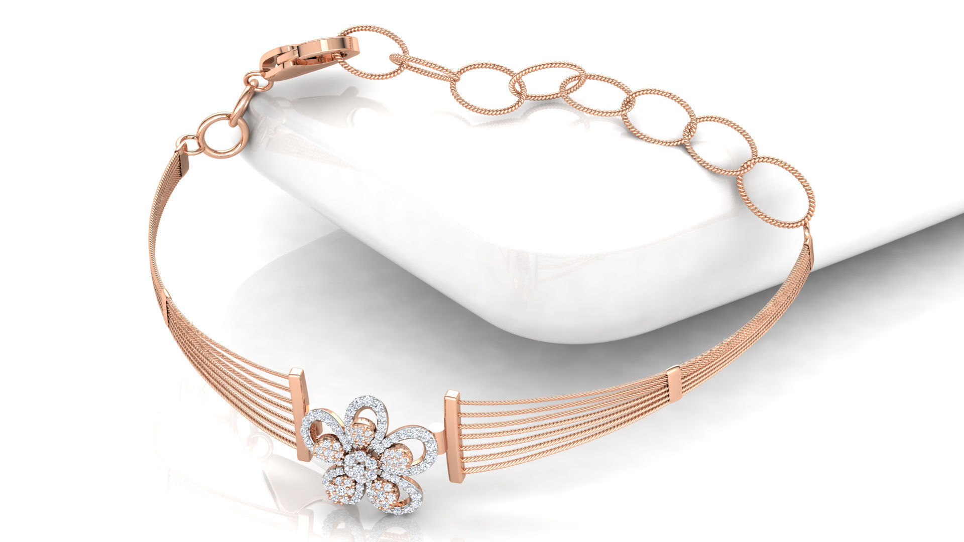 Floret Whirl Bracelet 3D print model_3