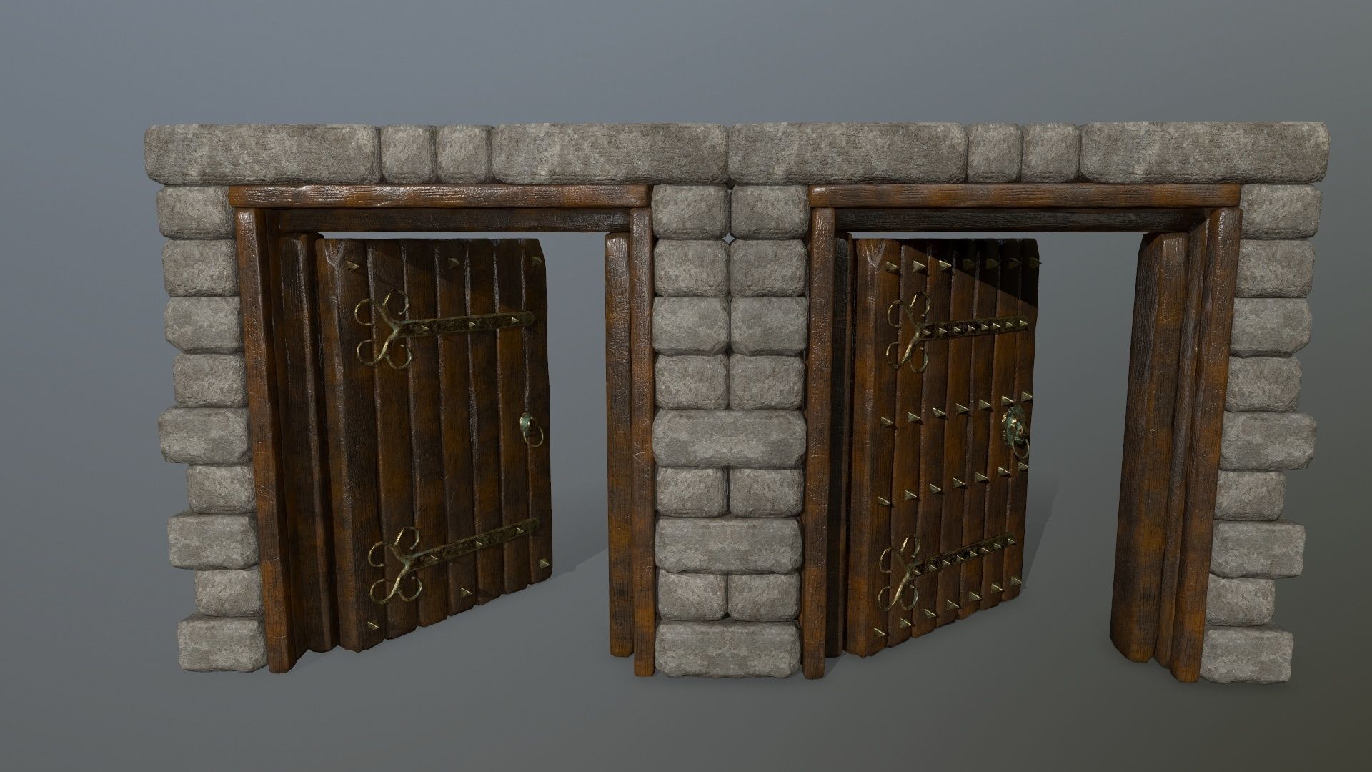 door 1 stone Low-poly 3D model_2
