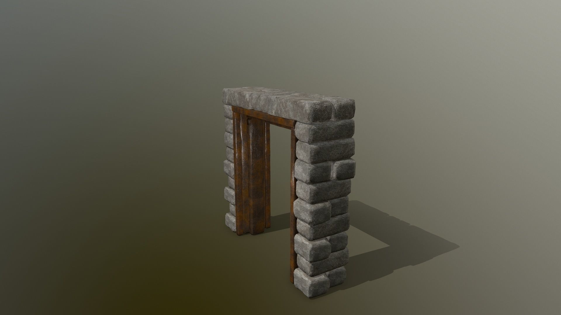 door 1 stone Low-poly 3D model_14
