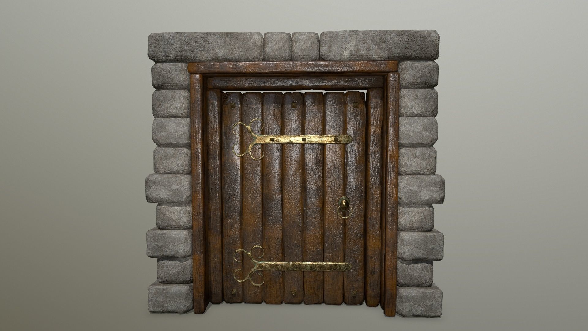 door 1 stone Low-poly 3D model_8