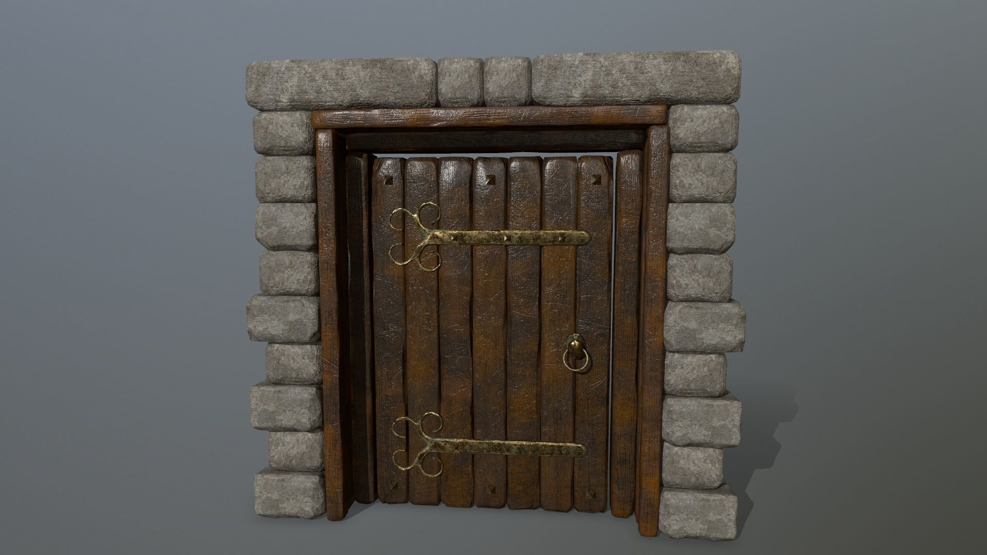 door 1 stone Low-poly 3D model_4