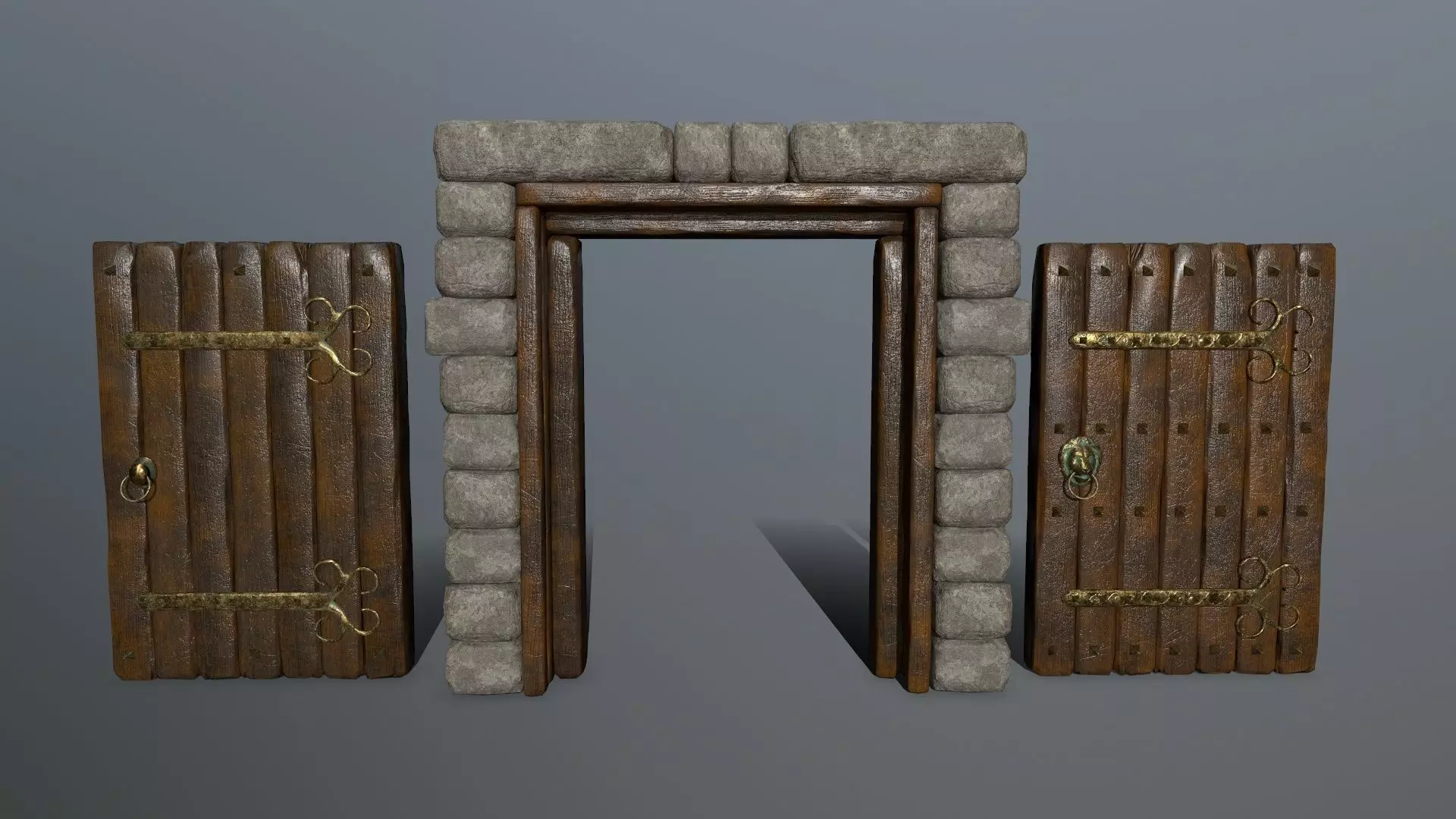 door 1 stone Low-poly 3D model_0