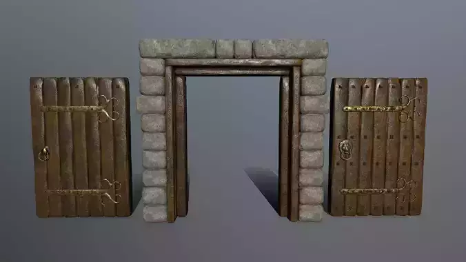door 1 stone Low-poly 3D model