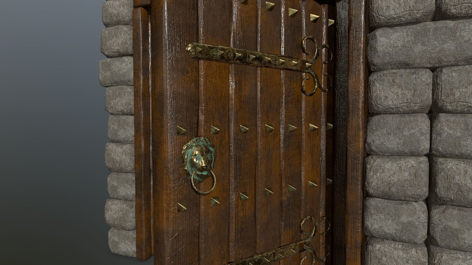 door 1 stone Low-poly 3D model_13