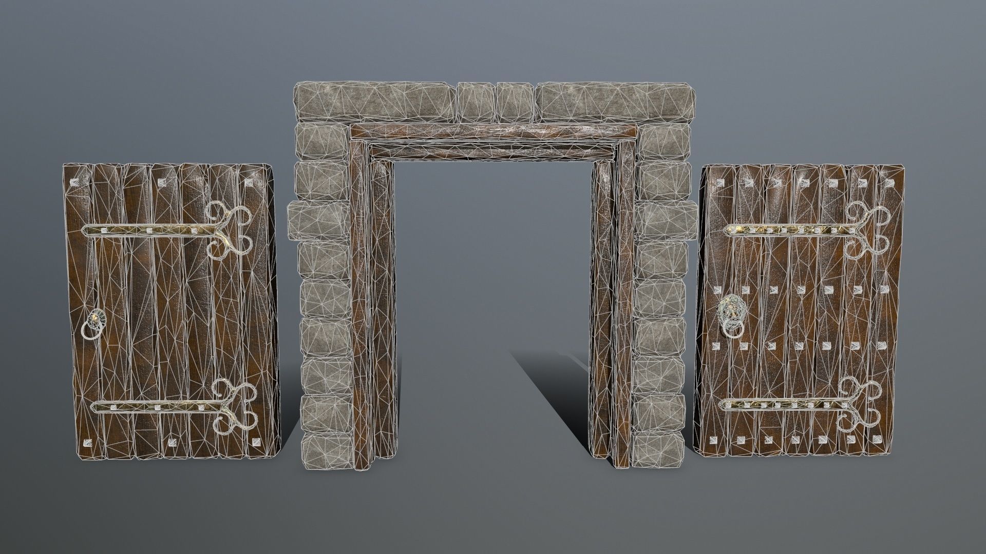 door 1 stone Low-poly 3D model_19