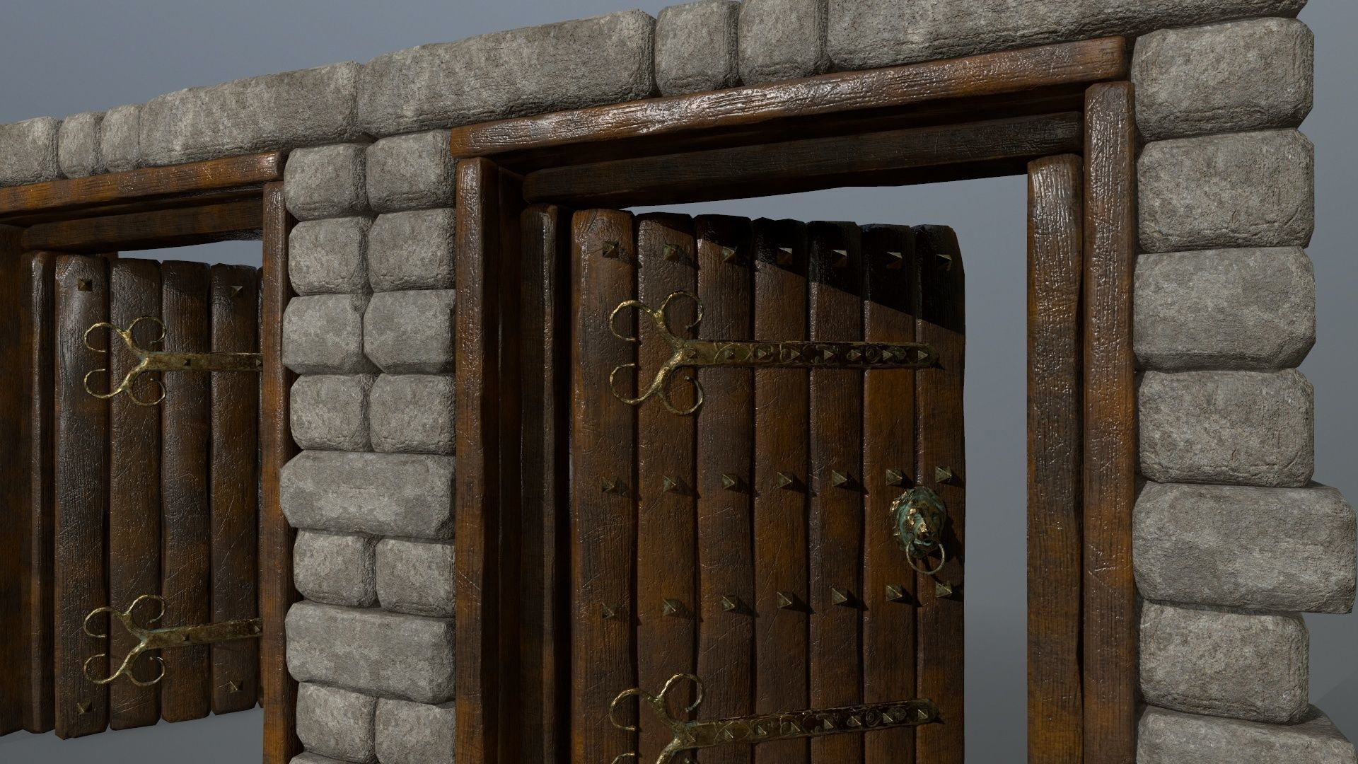 door 1 stone Low-poly 3D model_10