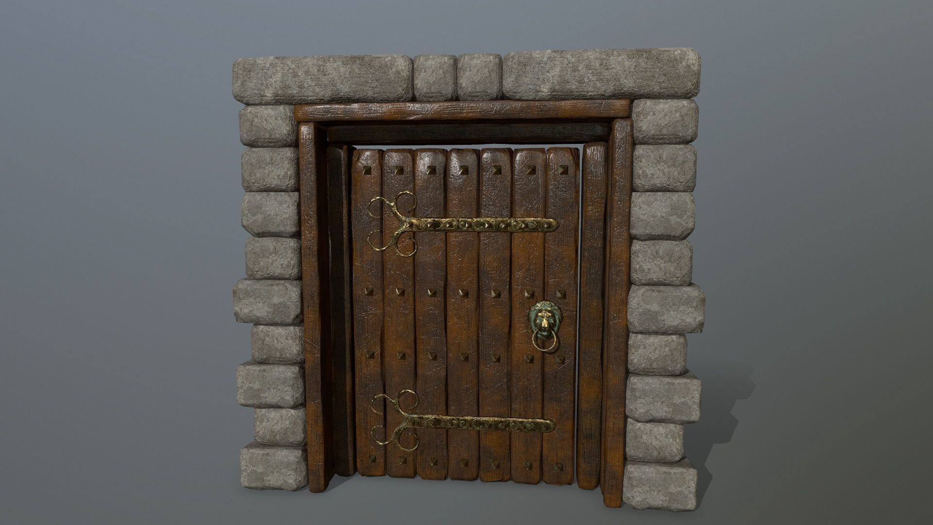 door 1 stone Low-poly 3D model_3